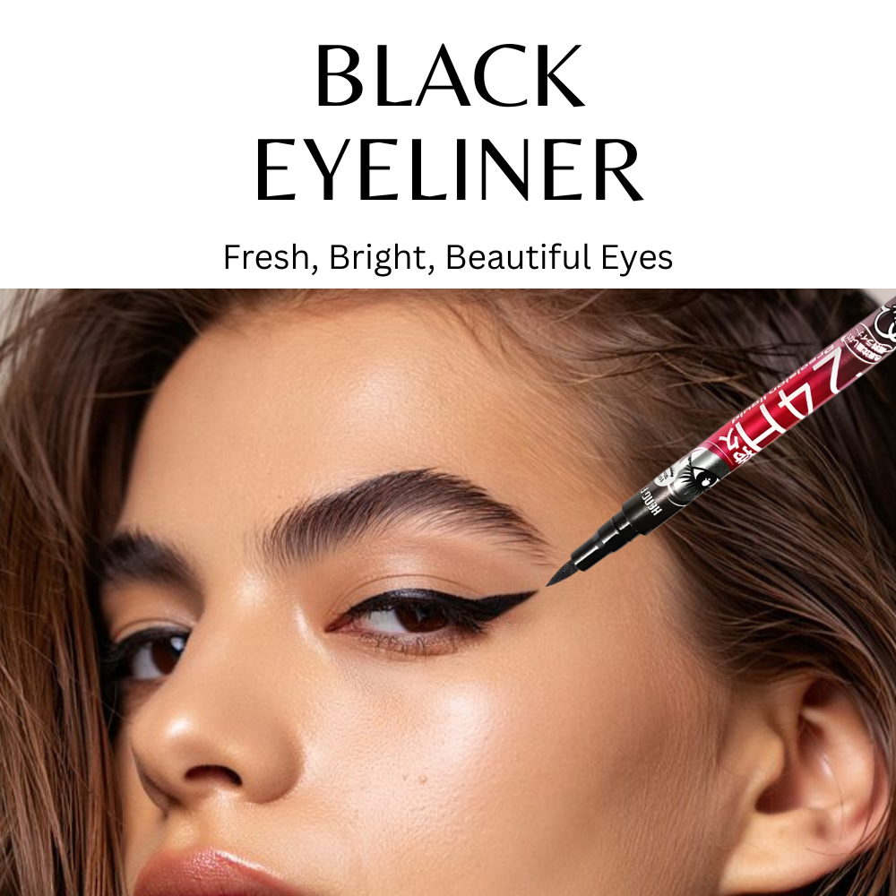Precise Black 24H Eyeliner, Waterproof, Smudge-Proof Long Lasting Liquid Eyeliner for Bold & Defined Eyes
