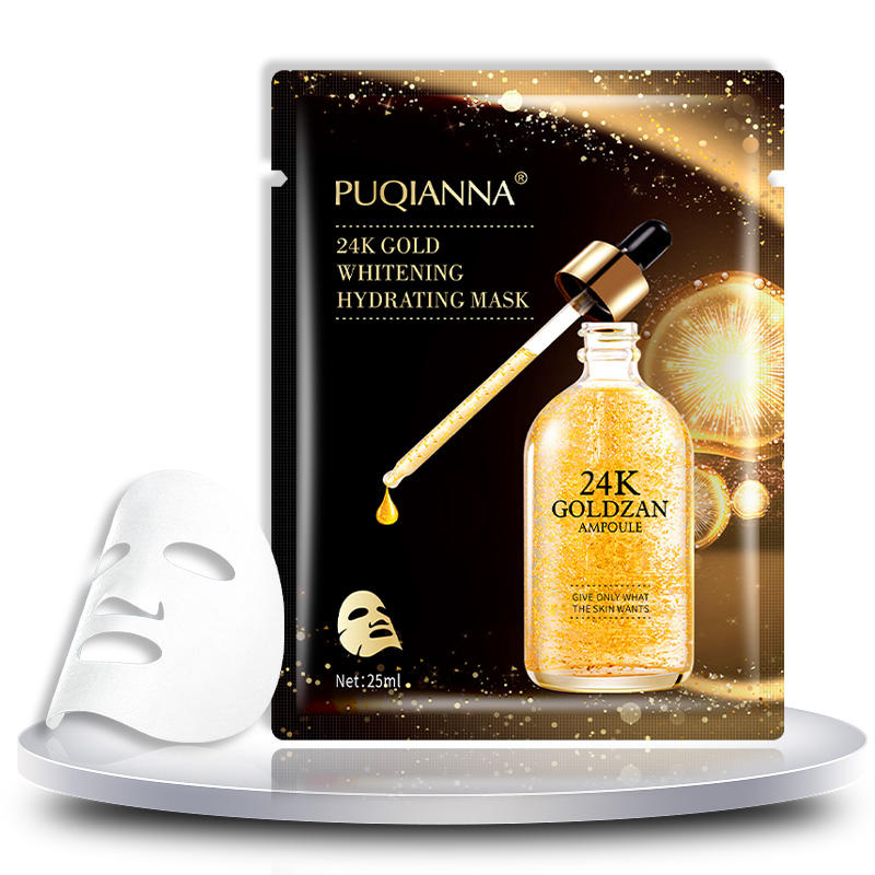 Pack of 5, 24K Gold Collagen Sheet Mask – Anti-Aging Hydrating Face Mask for Brightening Skin, Reduces Wrinkles, Fine Lines & Dark Circles