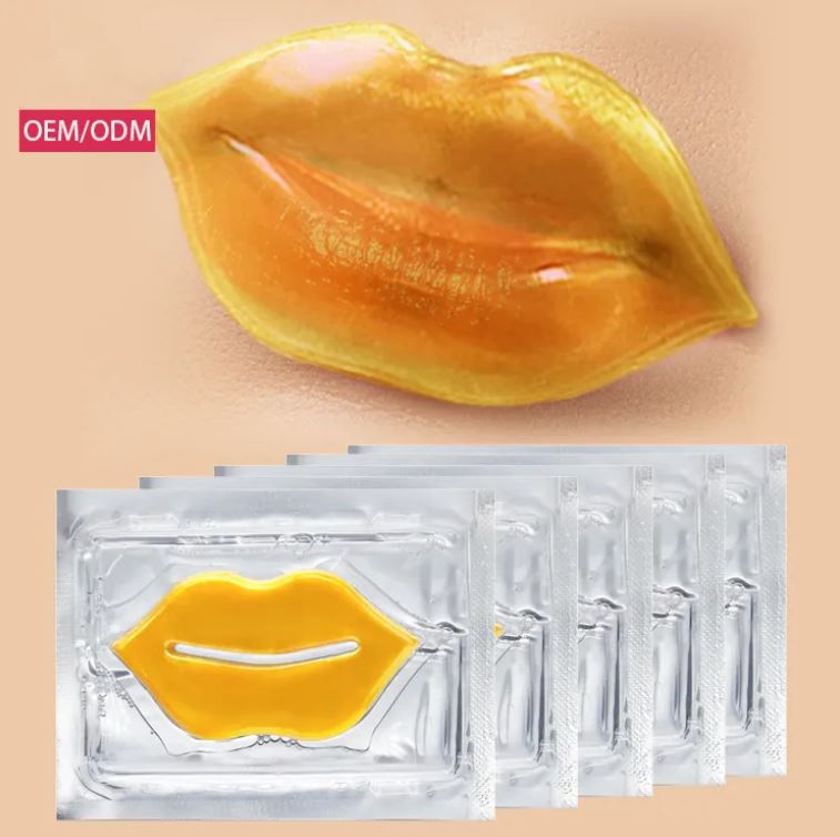 Luxurious 24K Gold Lip Mask with collagen to hydrate, plump, and smooth dry lips 24K Collagen Lip Treatment