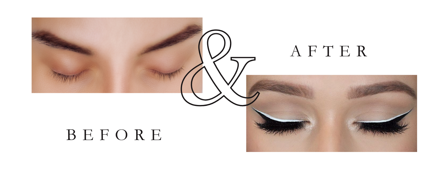 BTF White eyeliner and 5D Eyelashes Mascara Black 2 in 1 Beauty Set Gift for her Eyes Care