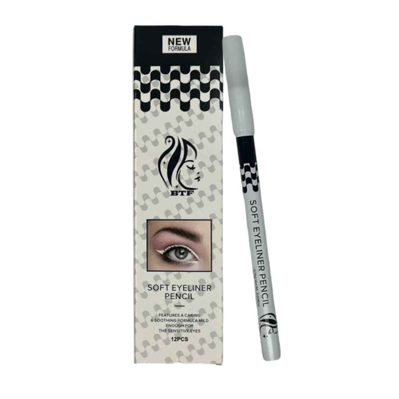 Waterproof White Soft Kohl Eyeliner Pencil for Eyelashes, Waterline Eyes, and Any Eye Shape