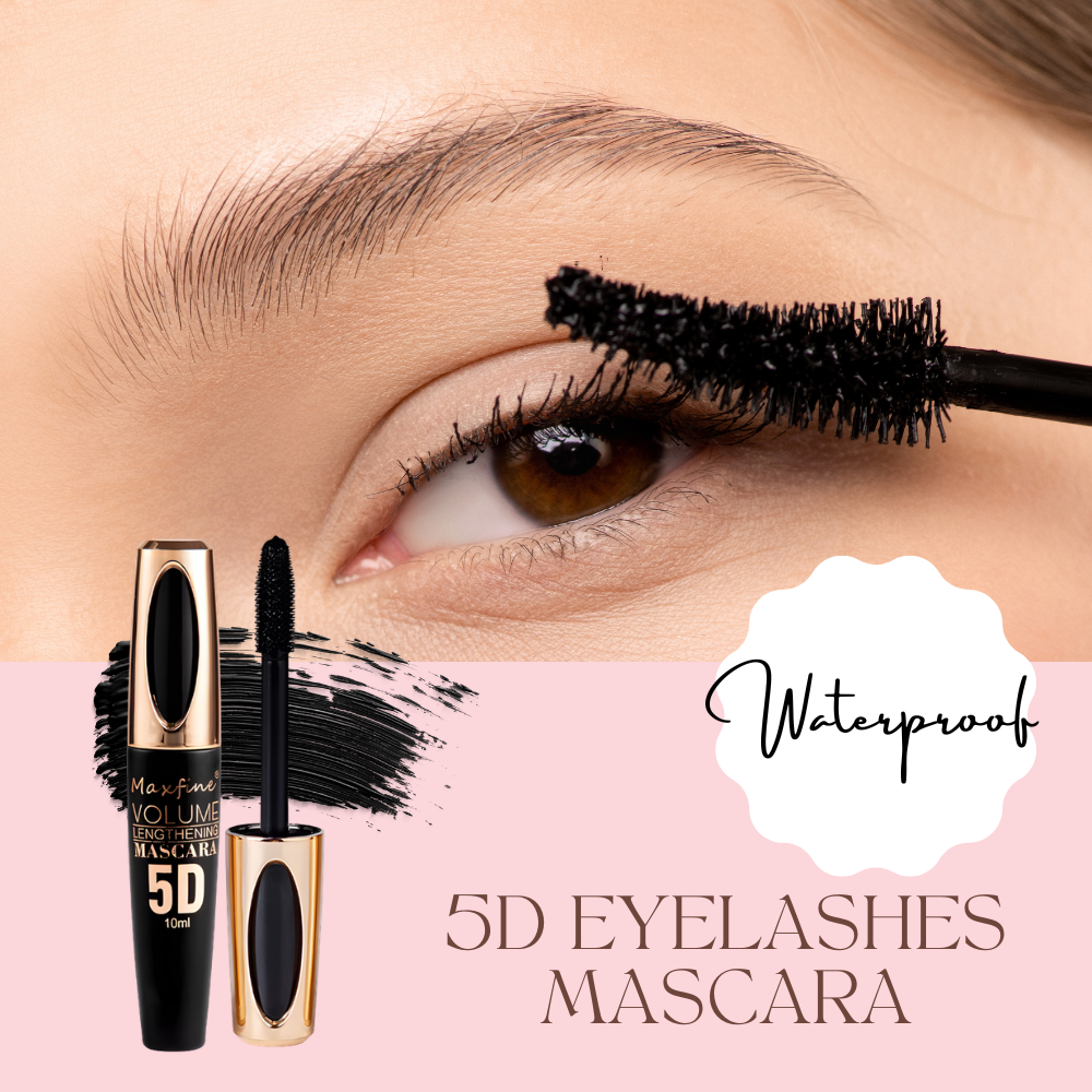 5D Fiber Lashes Mascara Waterproof Long-lasting Volumizing 2pc (Black & White)
