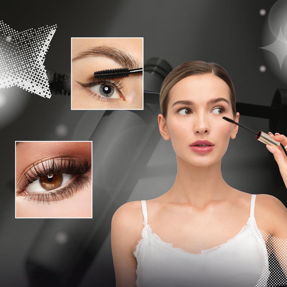 Black & Brown Mascara,5D Silk Fiber Eyelash Volume with Soft Brush