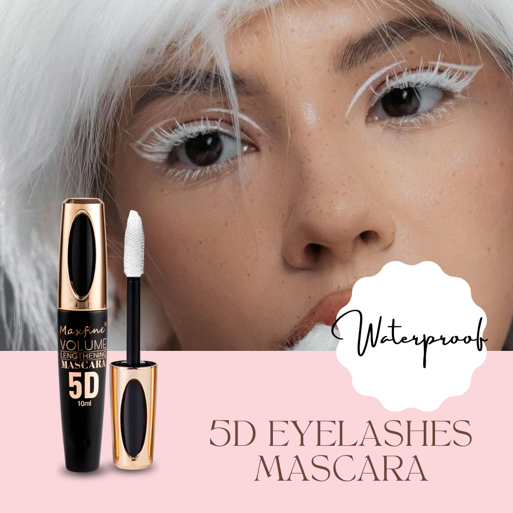 5D Fiber Lashes Mascara Waterproof Long-lasting Volumizing 2pc (Black & White)