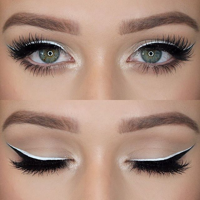 BTF White eyeliner and 5D Eyelashes Mascara Black 2 in 1 Beauty Set Gift for her Eyes Care
