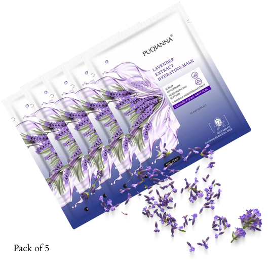Lavender Extract Whitening Hydrating, Moisturizing Sheet Mask Pack of 5