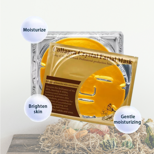 24K Gold Bio Collagen Crystal Face Facial Mask, Anti ageing Skin Care, LuxeLift Facial Mask for Youthful Skin Pack of 5