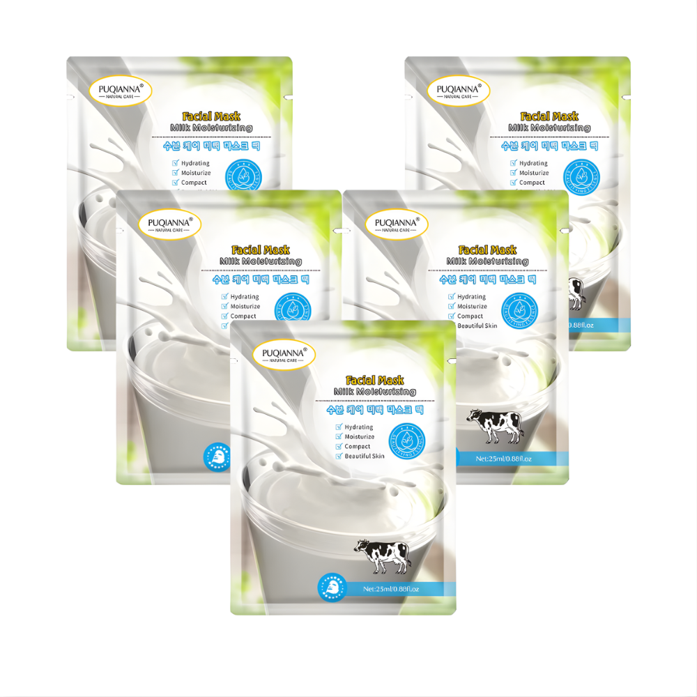 Milk Whitening, Hydrating & Moisturizing Sheet Mask Pack of 5