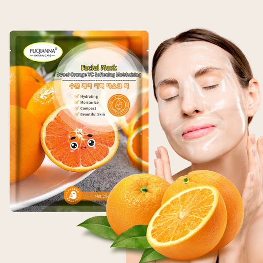 Orange Face Sheet Mask Pack of 5pcs – Brightening & Vitamin C Hydrating Masks