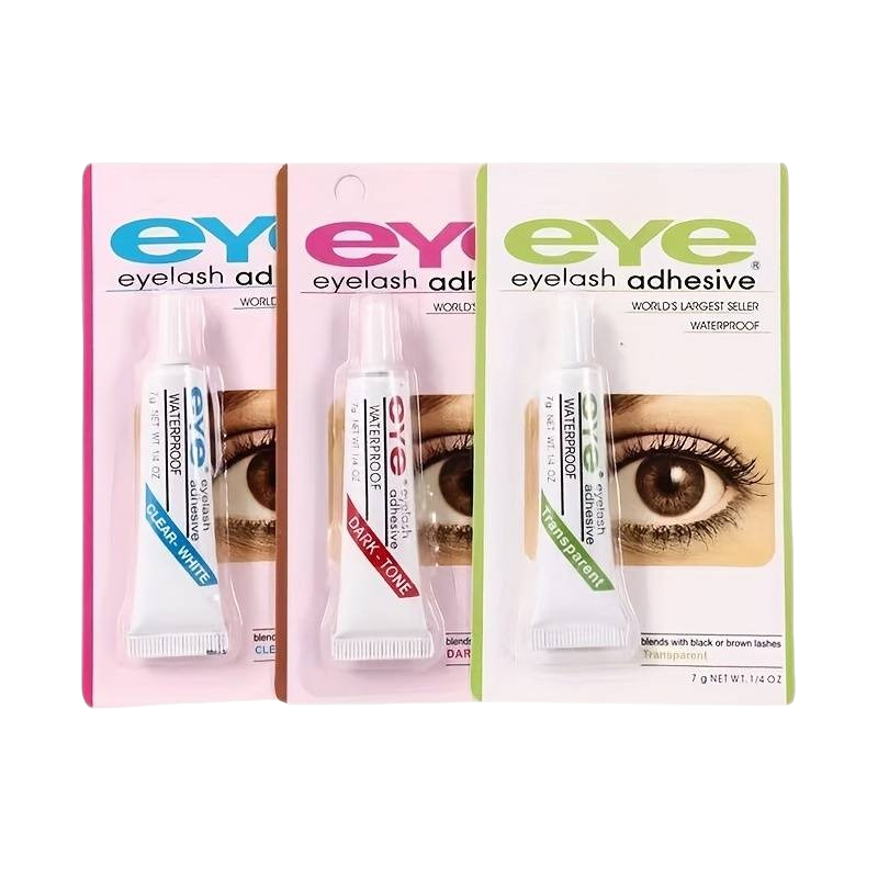 eye eyelash False Eyelashes Waterproof Adhesive Glue 7g Tube -Set of Transparent Glue + White Glue + Dark Glue