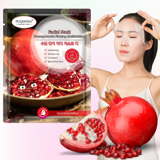 Pomegranate Face Sheet Mask Pack of 5pcs – Anti-Aging & Hydrating Glow Masks