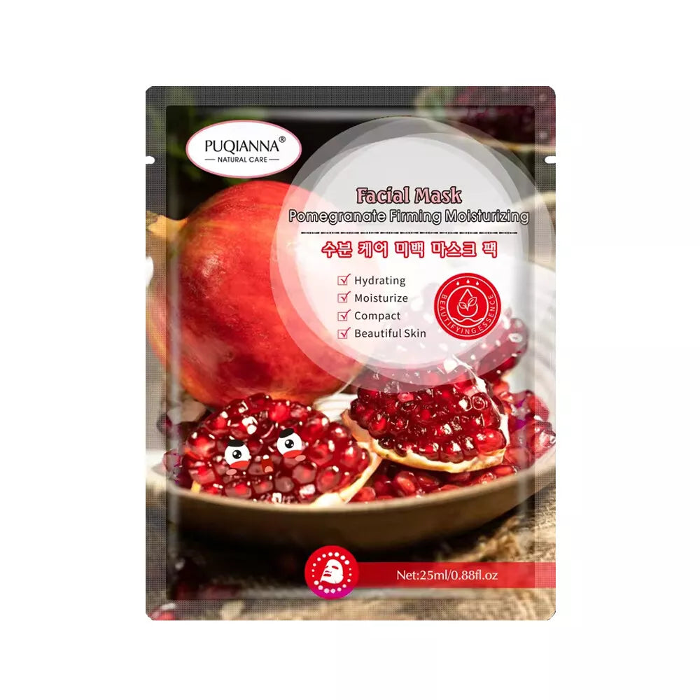 Pomegranate Face Sheet Mask Pack of 5pcs – Anti-Aging & Hydrating Glow Masks