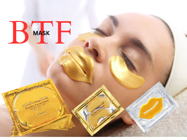 24K Gold Collagen Face, Under Eye & Lip Mask Set – Anti-Aging Hydrating Skincare, Reduces Dark Circles, Fine Lines & Puffiness – Spa Facial Treatment