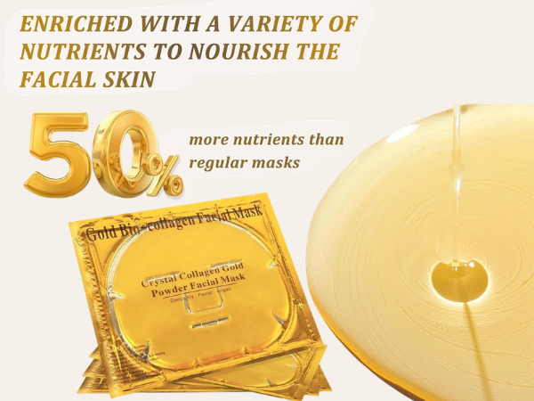24K Gold Collagen Face, Under Eye & Lip Mask Set – Anti-Aging Hydrating Skincare, Reduces Dark Circles, Fine Lines & Puffiness – Spa Facial Treatment