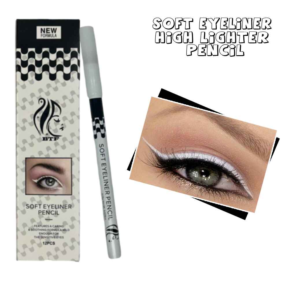 Waterproof White Soft Kohl Eyeliner Pencil for Eyelashes, Waterline Eyes, and Any Eye Shape