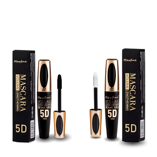 5D Fiber Lashes Mascara Waterproof Long-lasting Volumizing 2pc (Black & White)