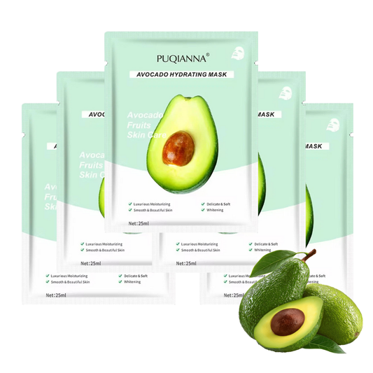 Avocado Face Masks Skincare, Pack of 5 Sheet Mask, Face Masks, Plant Extracts, Hydrating, Moisturizing