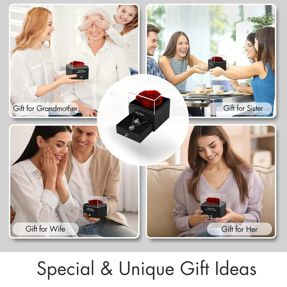 Preserved Rose Jewellery Gift Set Box, Mother's Day gift, Gift for her – Limited Edition by Beauty To Fragrances