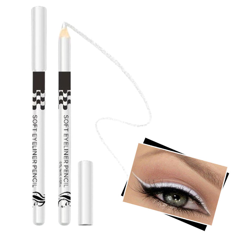 Waterproof White Soft Kohl Eyeliner Pencil for Eyelashes, Waterline Eyes, and Any Eye Shape